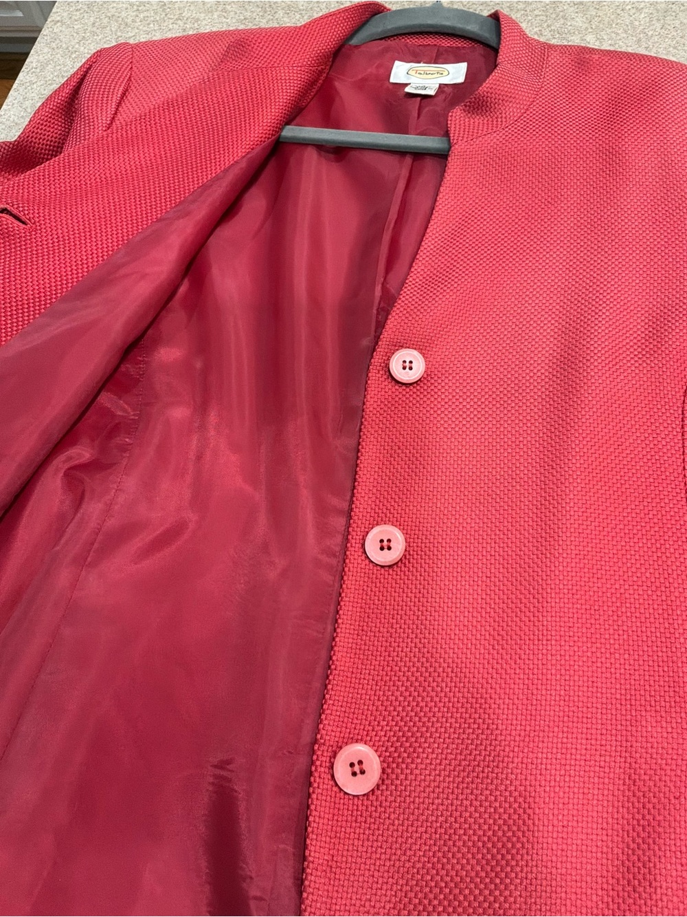 Talbots Coral Collarless Tailored Jacket - Picture 6 of 10